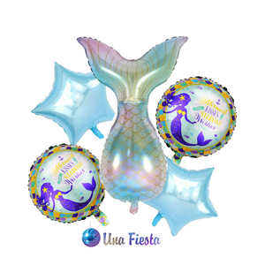 Mermaid tail balloons set