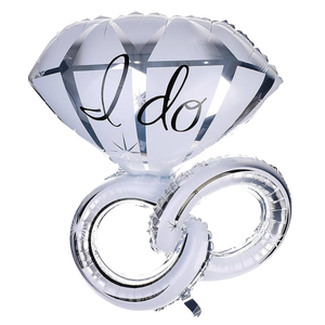 Silver I do Ring foil balloon 