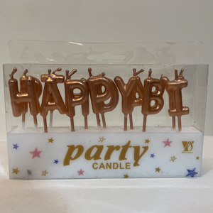 Rose gold Letter HBD Candle