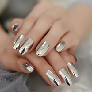 Ongles artificiels argentés 