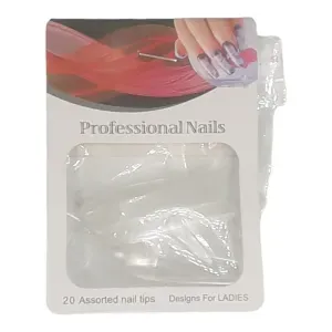 20 أظافر اصطناعية شفافة
