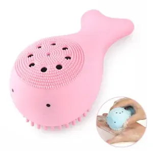  لطيف الحوت شكل سيليكون فرشاة تنظيف الوجه