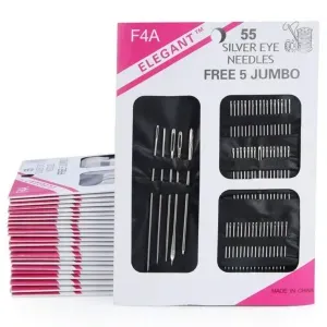 مجموعة إبر العيون الفضية "Elegant" - 55 قطعة 