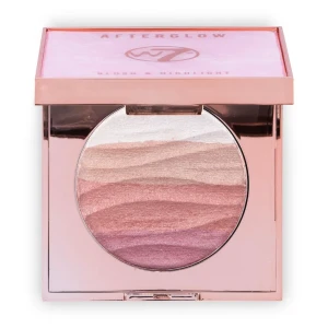 بودرة خدود وهايلايتر W7 Afterglow - وردي وذهبي