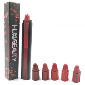  طقم أحمر شفاه HUXIABEAUTY &amp; 5 Steps Matte Lipstick الرقم 2