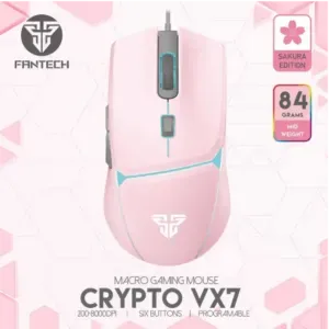 GAMING MOUSE USB FANTECH VX7 CRYPTO RGB PINK