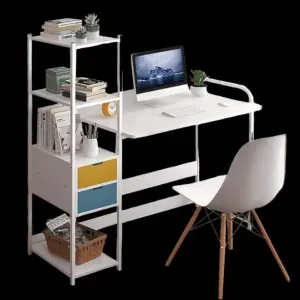 ميز مكتبي مع رفوف للدراسة