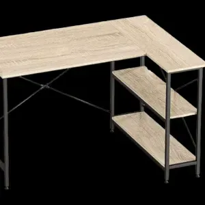 ميز زاوية مع رفوف سفلية