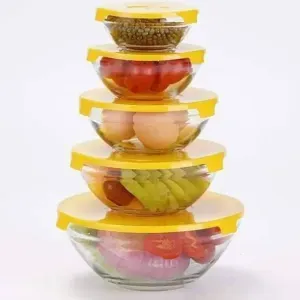 طقم حافظات زجاج مع الغطاء ×5