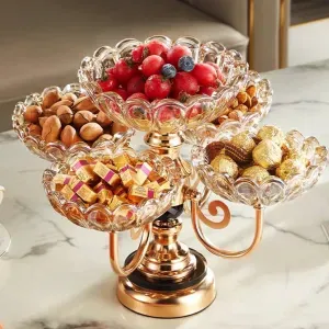 ستاند مكسرات 5 خانات دوار الأصلي ذهبي