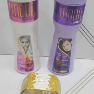 طقم العناية الفاخرة – شامبو + بلسم مودا 1000 مل + صابون كركم طبيع