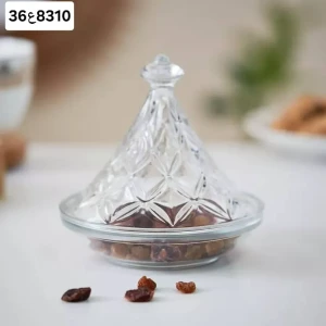 تمرية زجاجية مع غطاء فاخر