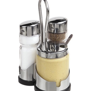 Set ménagère pour sel , poivre et moutarde 5 
