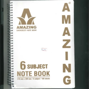 دفتر اميزنغ طويل جامبو - 6 مواد ( الوان متعددة ) 