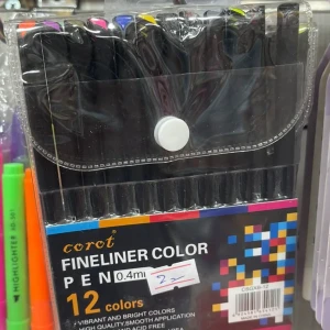 اقلام فاين فاخرة ملونه ( 12 لون ) رفيع 0.4