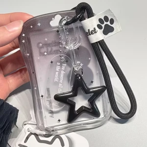 transparent pendant card holder