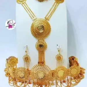 طقم حزام مطلي ذهب 
