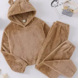 طقم بناتي صوف فرو 