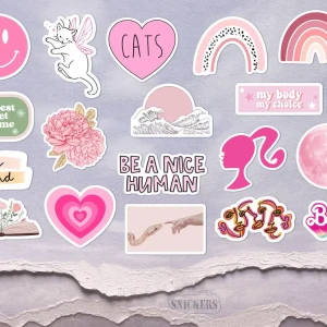 ستيكرات وردية 