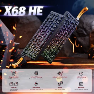 Attack Shark X68 HE Contour Line Magnetic Gaming Keyboard 60%