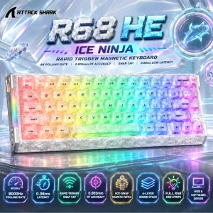 ATTACK SHARK R68 HE Ice Ninja Magnetic Keyboard 