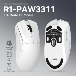 ATTACK SHARK R1 White Wireless Gaming Mouse