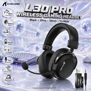 Attack Shark L30 PRO Black Wireless Gaming Headset