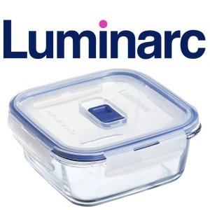 حافظة طعام لومينارك من الزجاج المقوى مربع، 760 مل