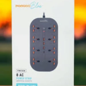 PorodoBlue power strip (8 sockets) with 4 U