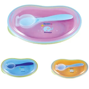 طبق أطفال مع معلقة سيليكون
