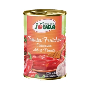 Tomate fraîche concassée JOUDA Ail Piment 400