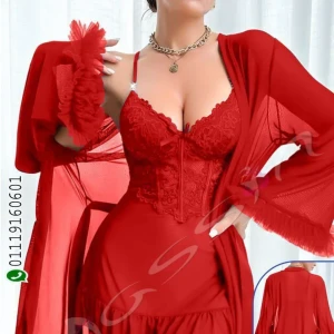 قميص نوم دانتيل وشيفون أنيق 