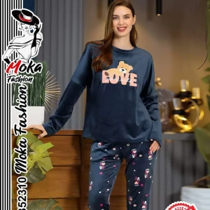 بيجامة قطيفة مستورد بأشكال ورسومات مختلفة