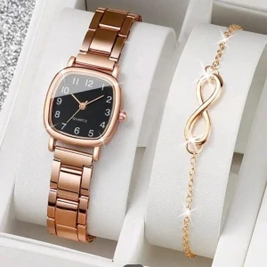 ساعة بسوار من الستانلس ستيل  للنساء 