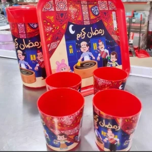 طقم دورق و صينية و 3 كوب