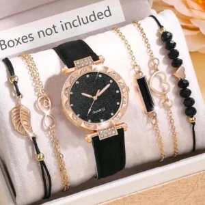 طقم ساعة واكسسوار 6قطع أنيق