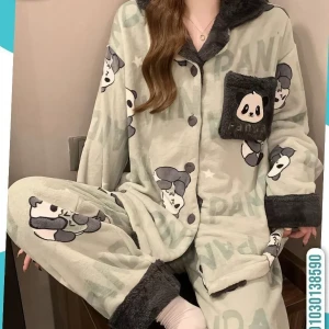 بيجامة شتوي خامة بولار مبطن 