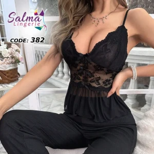 طقم لانجيرى مكون من قطعتين زبدة في دانتيل