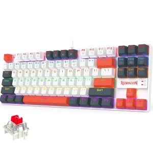 Redragon K552WLR KUMARA Mechanical Rainbow LED Keyboard – Red Swi