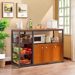 خزانة و حامل للميكرويف مع سلات