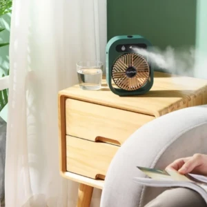 المروحة اللاسلكية المتنقلة مع مبخرة 