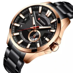 ساعة شبابية حزام معدني مع معرف للتاريخ