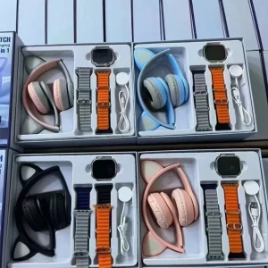 ساعة ابل الترا مع سماعة مضيئة وأربعة أحزمة 