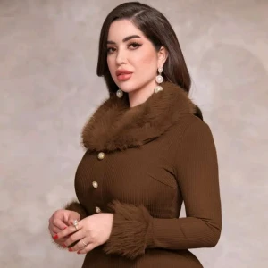 فستان عربي أنيق بأكمام طويلة