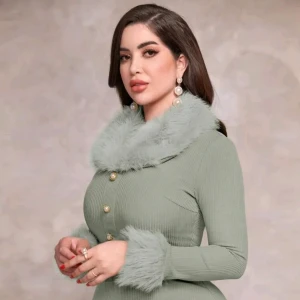 فستان عربي أنيق بأكمام طويلة