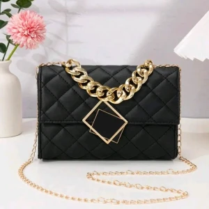 حقيبة كتف صغيرة أنيقة بنمط زخرفي ماسي