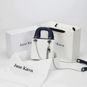 حقيبة يد نسائية مربعة بألوان متباينة