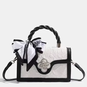 حقيبة نسائية مربعة صغيرة بتصميم ريترو