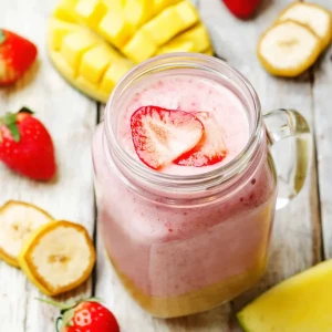 fresh juice banunu strawberry وسط