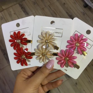 2 pinces cheveux fleurs 